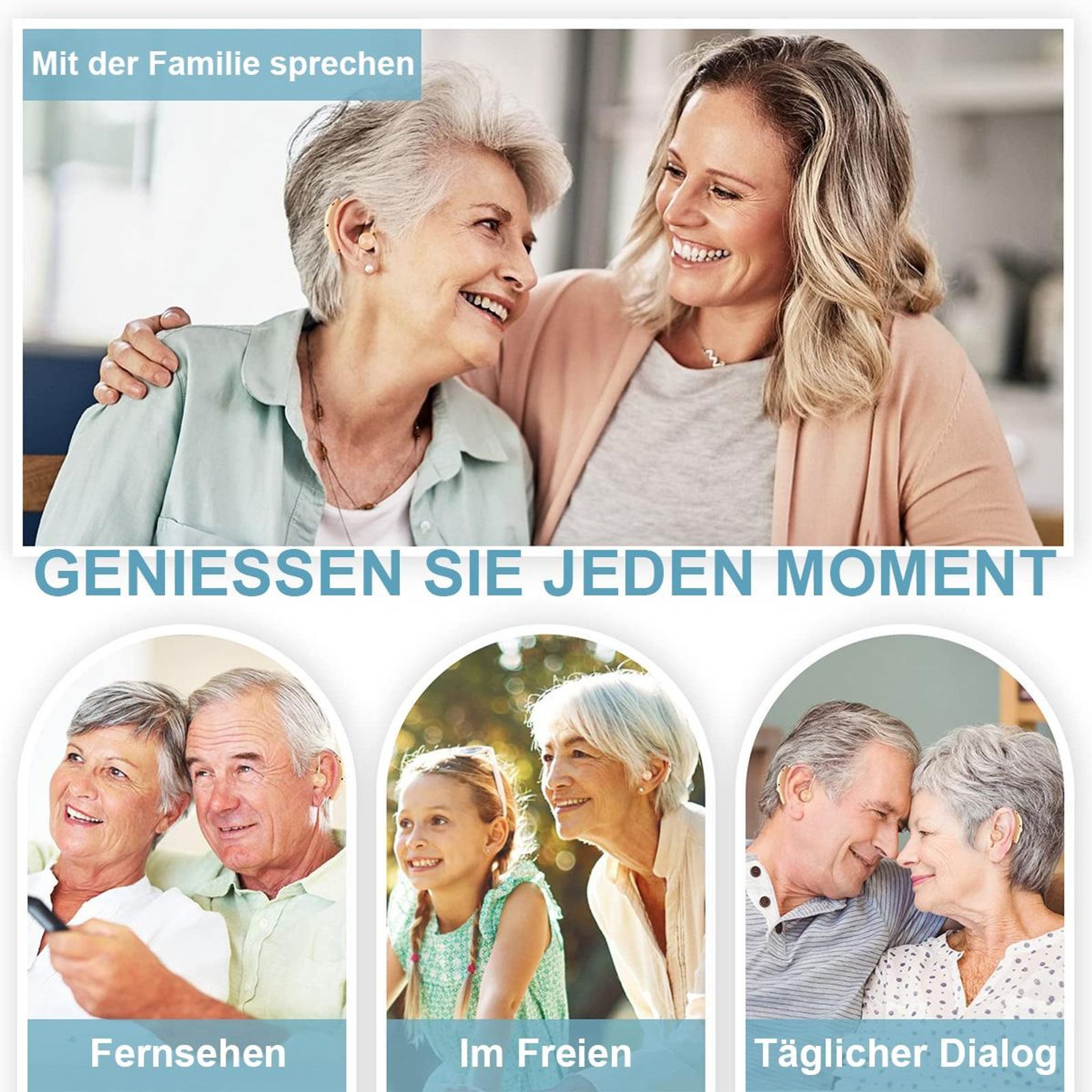 FELIXLEO Hörverstärker Wiederaufladbare Hörgeräte mit Geräuschunterdrückung für Senioren