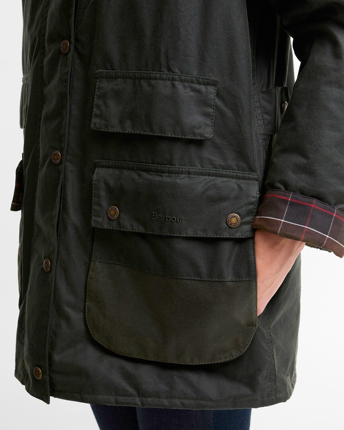 Barbour Allwetterjacke Wachsjacke Modern Border Tartan – Bild 5 von 5
