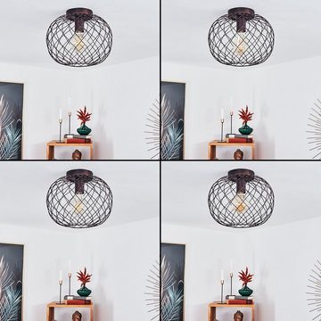 hofstein Deckenleuchte »Tesero« moderne Deckenlampe aus Metall in Bronze/Schwarz, ohne Leuchtmittel, Leuchte in Gitter-Optik, 1xE27, mit Lichteffekt an der Decke