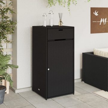 vidaXL Gartenbox Gartenschrank Schwarz 55x55x111 cm Poly Rattan