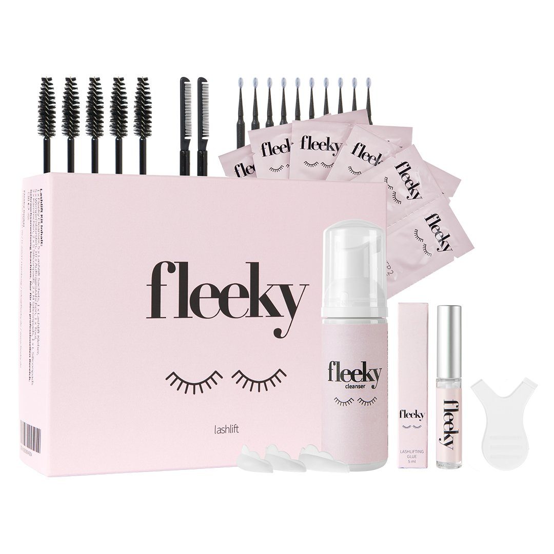 fleeky Wimpernzange Lashlift Kit Maxi - Wimpernlaminierung Set, Bis zu 6 Wochen sichtbar geliftete Wimpern, vegan & einfach anzuwenden
