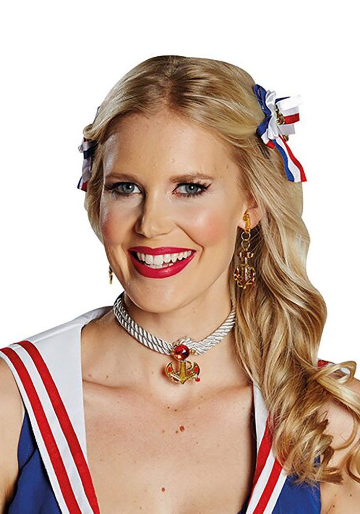 Karneval-Klamotten Kostüm Matrosin Schmuck Halskette Ankerform, Zubehör Accessoire Marine Matrose Matrosin Kostüm Karneval Fasching