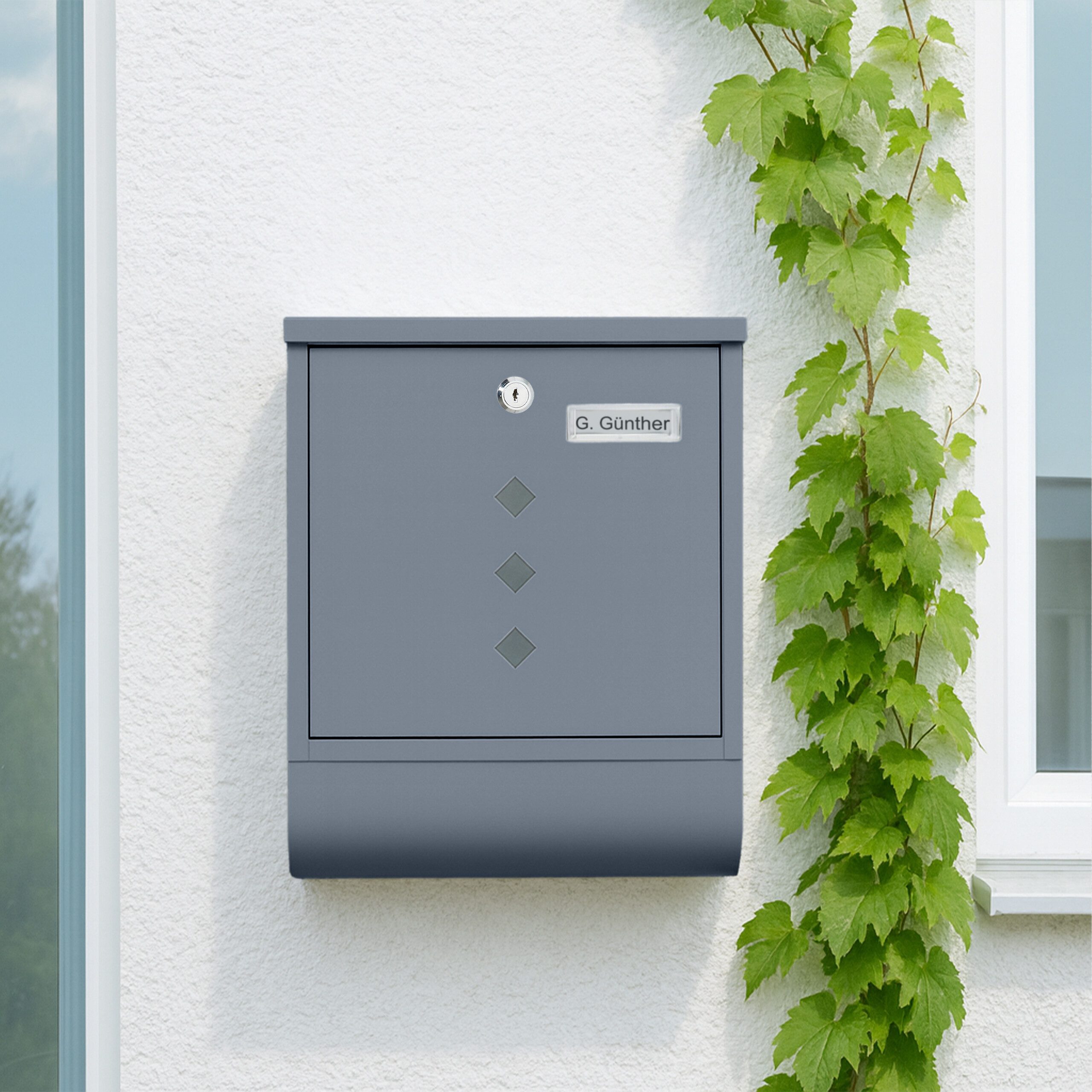 relaxdays Briefkasten mit Zeitungsfach (1-St), Anthrazit