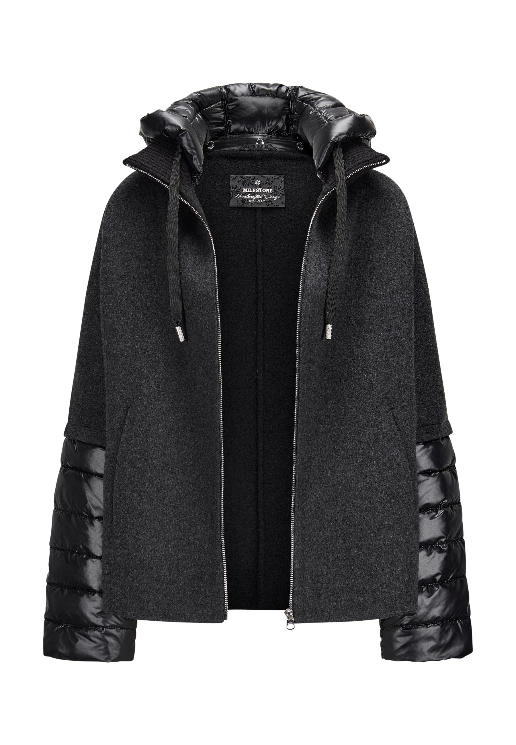 MILESTONE Wolljacke MSAzalea im Material Mix aus Wolle Doubleface und Stepp – Bild 2 von 5