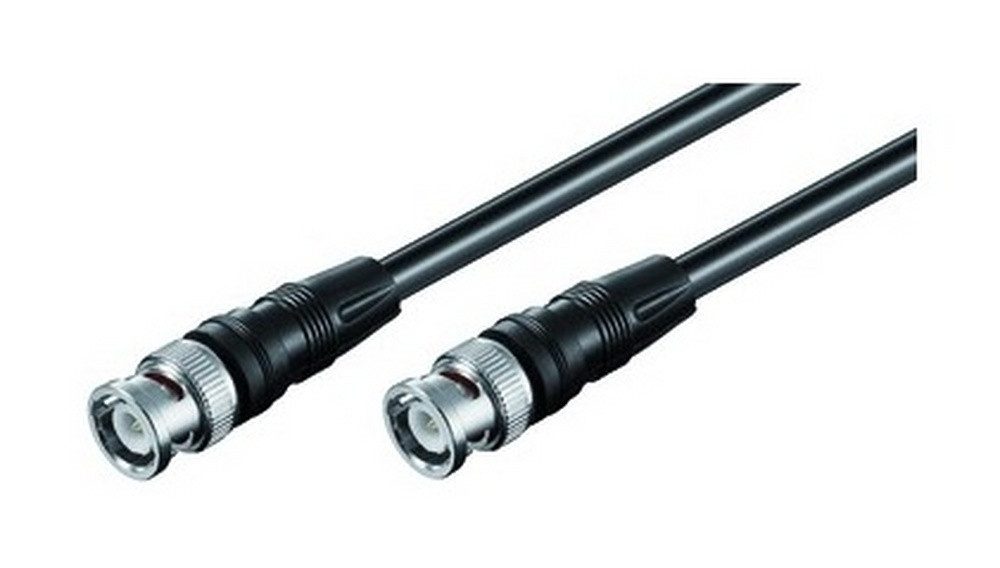 Goobay TV-Kabel, Koaxkabel mit BNC Stecker 10m 75 Ohm doppelt geschirmt schwarz
