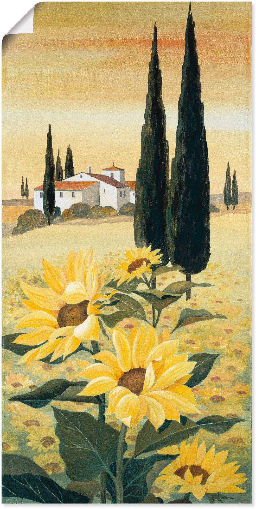 Artland versch. in (1 Poster Leinwandbild, Weite, als Wandbild Wandaufkleber Größen Südliche Blumen oder St),