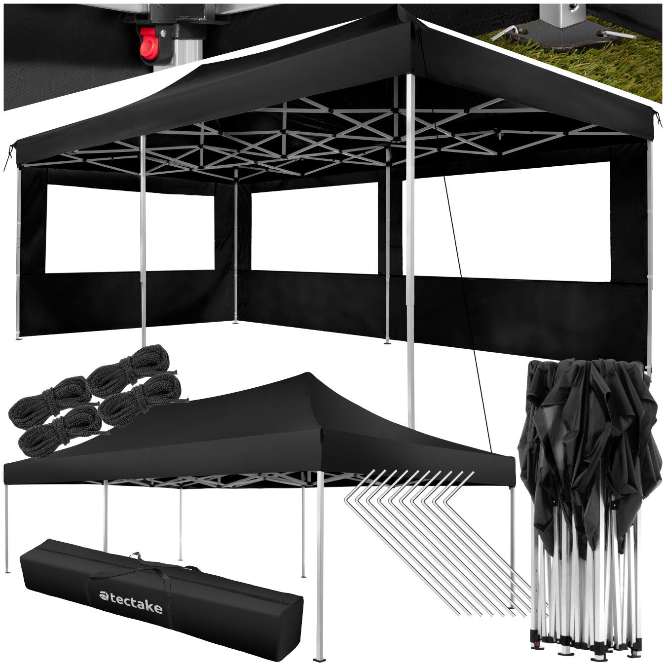 tectake Pavillon Viola, mit 3 Seitenteilen, günstig online kaufen