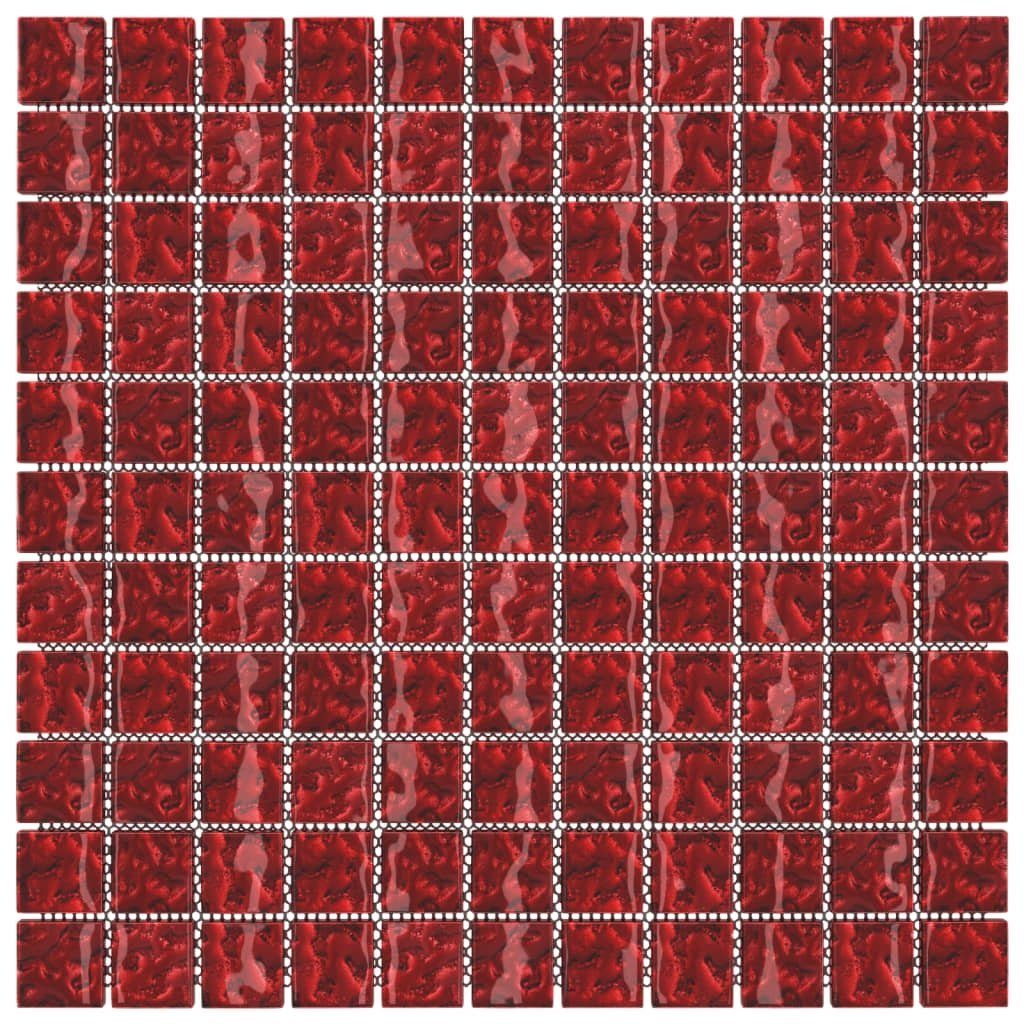 möbelando Glas Rot. in (11x), Abmessungen 3009230, cm 30x30 Rot, (BxH) Wandfliese aus Glas