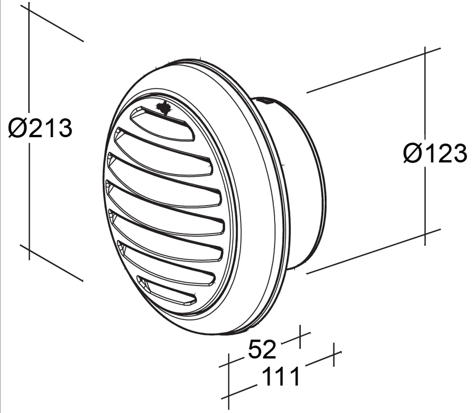 optimAIRo Montagezubehör Dunstabzugshaube Außengitter Ø 125mm Lüftungsgitter Abluft Küche Magnet-Rückstauklappe (1 St)