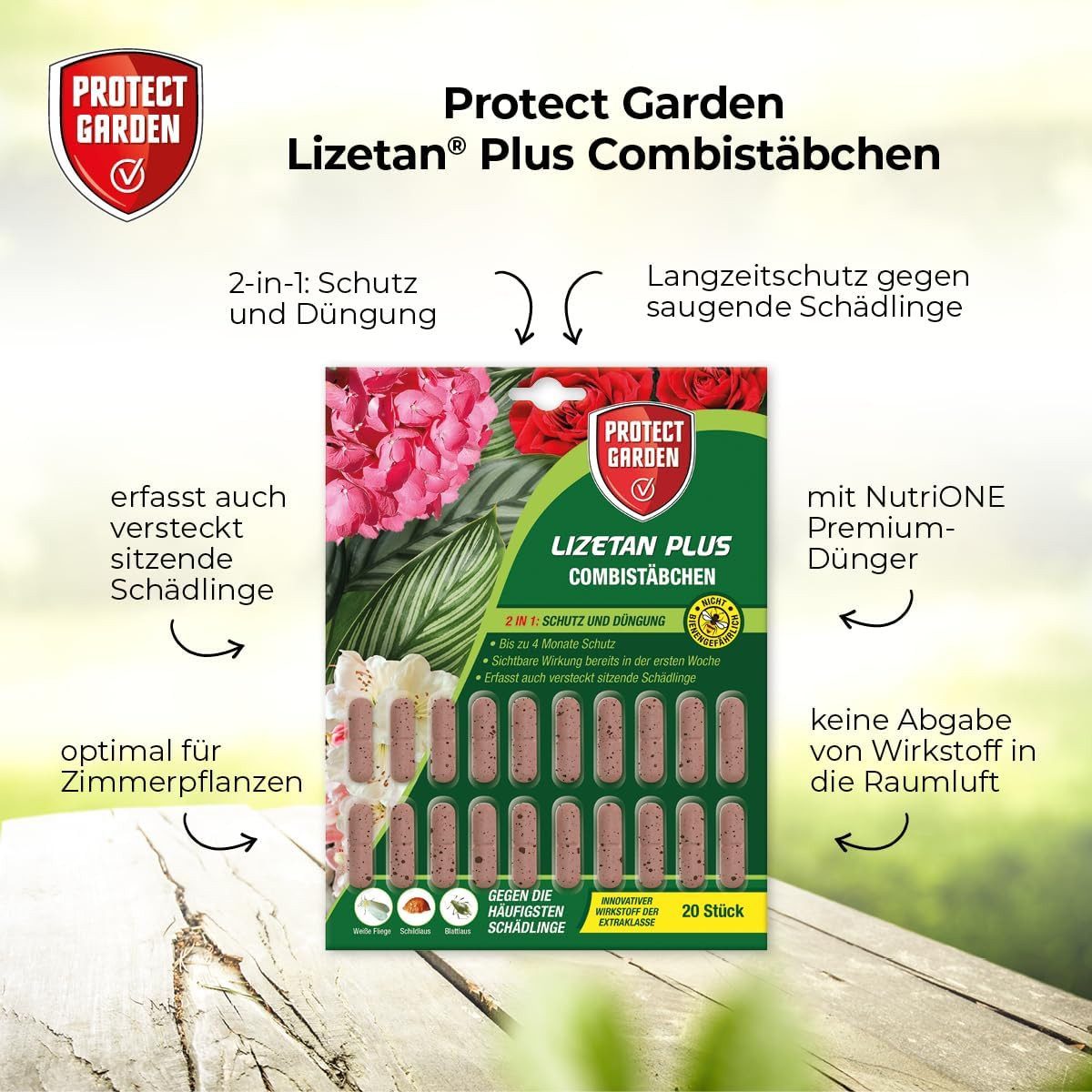 Protect Garden Pflanzenstärkungsmittel Protect Garden Lizetan Plus Combistäbchen 100 Stück
