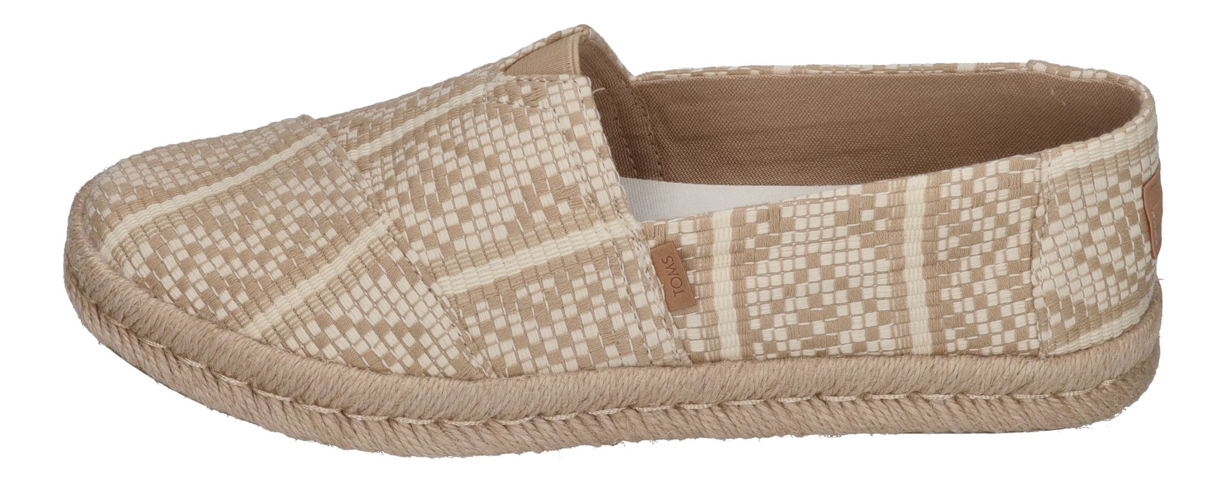 TOMS ALPARGATA ROPE 2.0 Espadrille Oatmeal Diamond Global Woven
