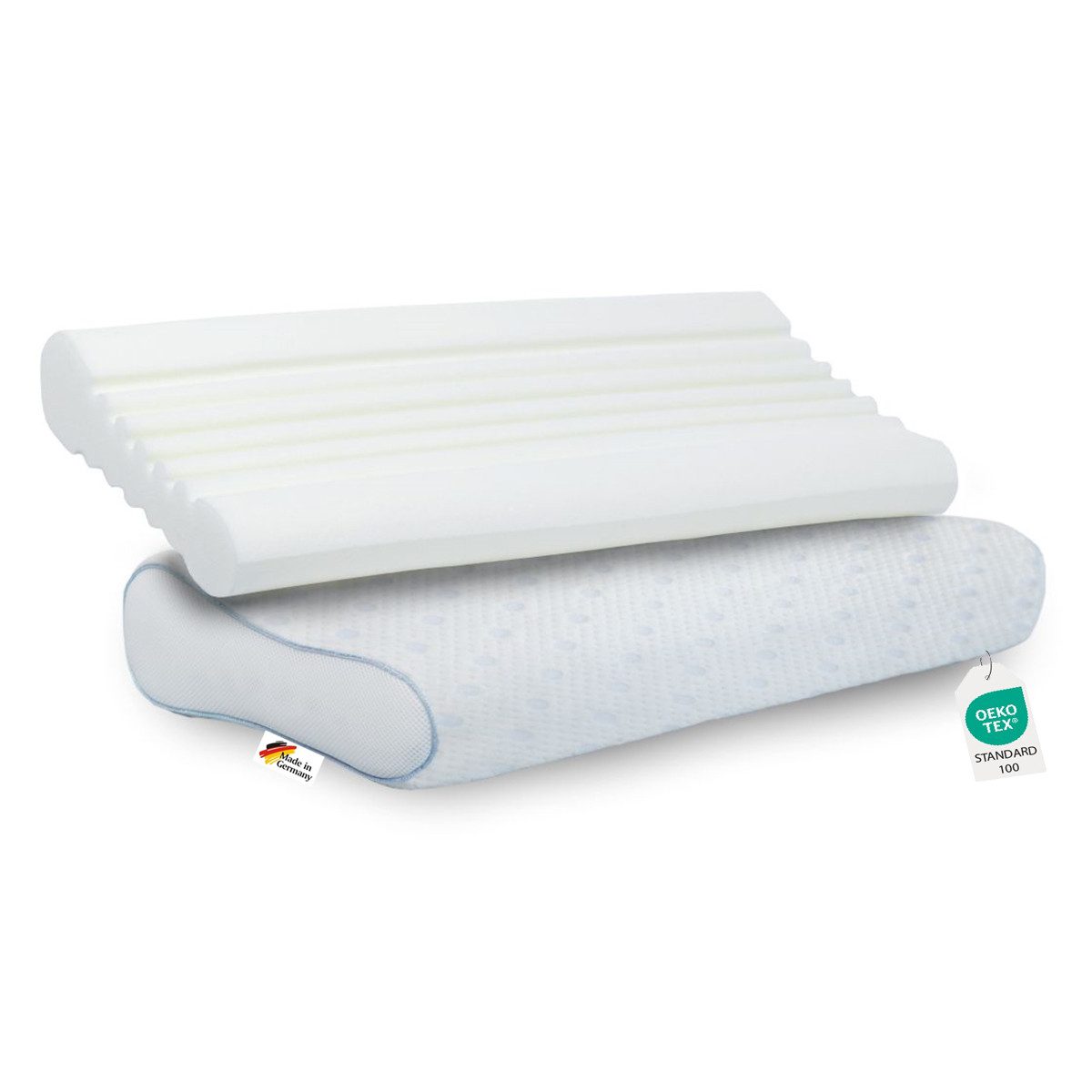Paradies Nackenstützkissen Paradies Paratex Ergonomic orthopädisch Nackenstützkissen Nackenkissen, Seitenschläfer, Rückenschläfer, IGR- Zertifiziert, Klimaneutrale Herstellung
