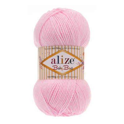 Alize »100g Strickgarn ALIZE Baby Best uni Babywolle Wolle Antipilling, freie Farbwahl« Häkelwolle, 240 m, 185 pink