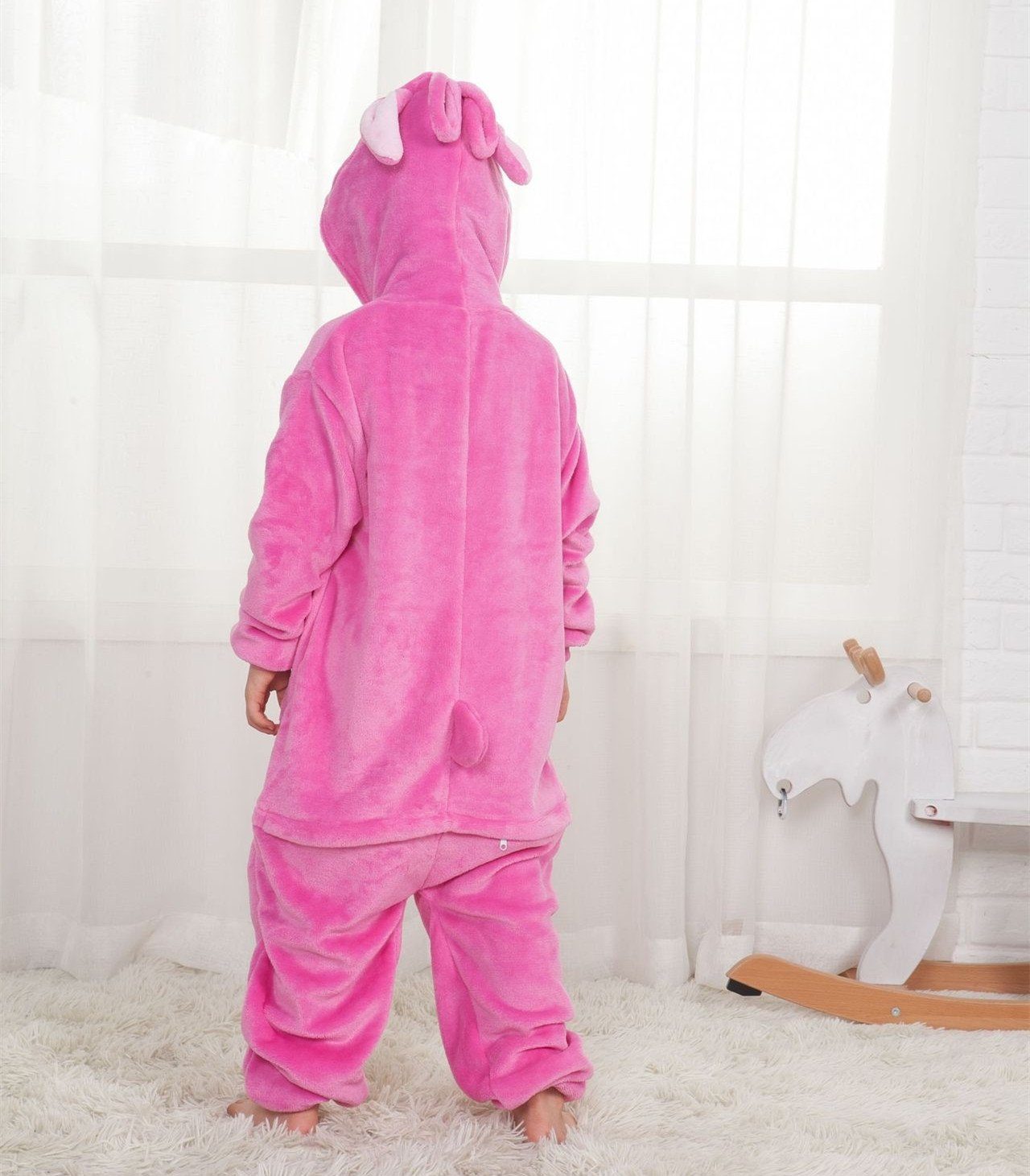 Kinder XDeer Fleece Pink Pyjama Fleece Kleidung Nachtwäsche Jumpsuit,Pyjamas Schlafoverall Schlafoverall Onesie Overalls Kigurumi,Tier