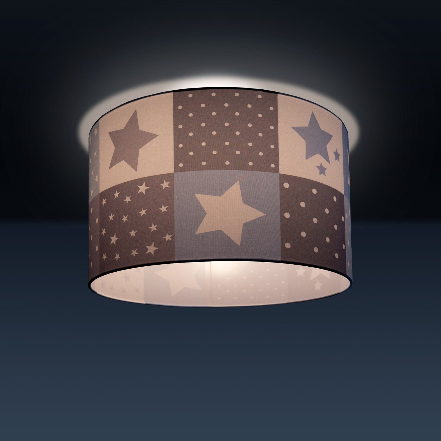 Motiv Lampe 345, Deckenleuchte Leuchtmittel, Deckenlampe Paco Cosmo Kinderlampe E27 LED Home Kinderzimmer Sternen ohne