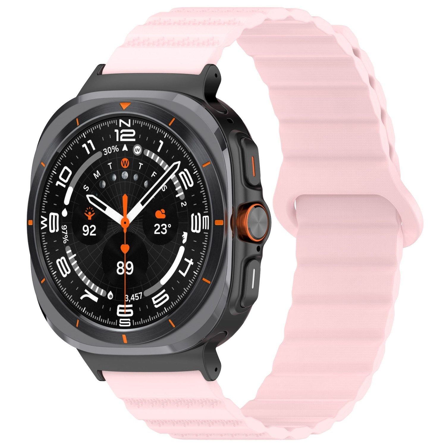Wigento Smartwatch-Armband Für Samsung Galaxy Watch Ultra 47mm Silikon Magnetisches Arm Band