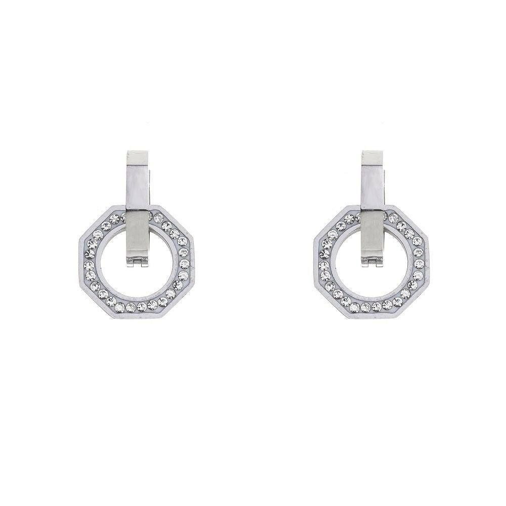 Brise Schmuck Paar Ohrstecker Damen-Edelstahlohrringe in Silber · Paar · 1,5 cm, 100 % Edelstahl · Silber · ca. 1,5 cm · Hexagon mit Strass-Motiv