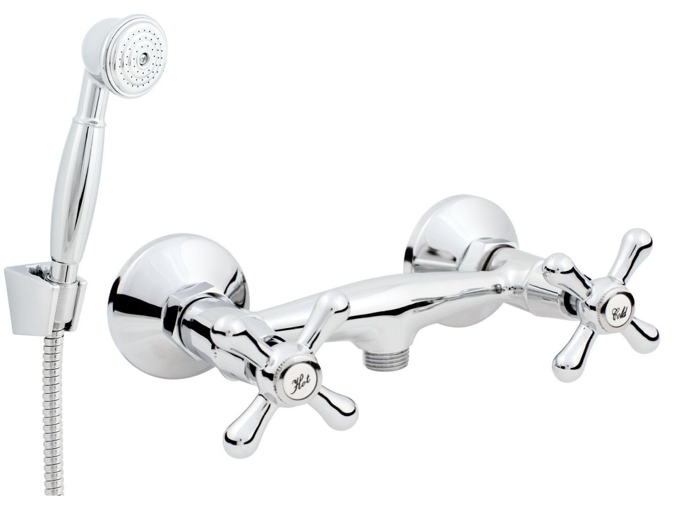 Hydroland Duscharmatur Retro Brausearmatur mit Duschset günstig online kaufen