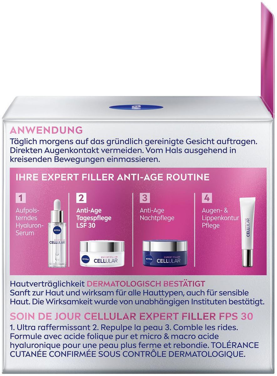 Nivea Tagescreme CELLULAR EXPERT FILLER TAGESPFLEGE LSF 30, Anti-Age, für straffere und prallere Haut