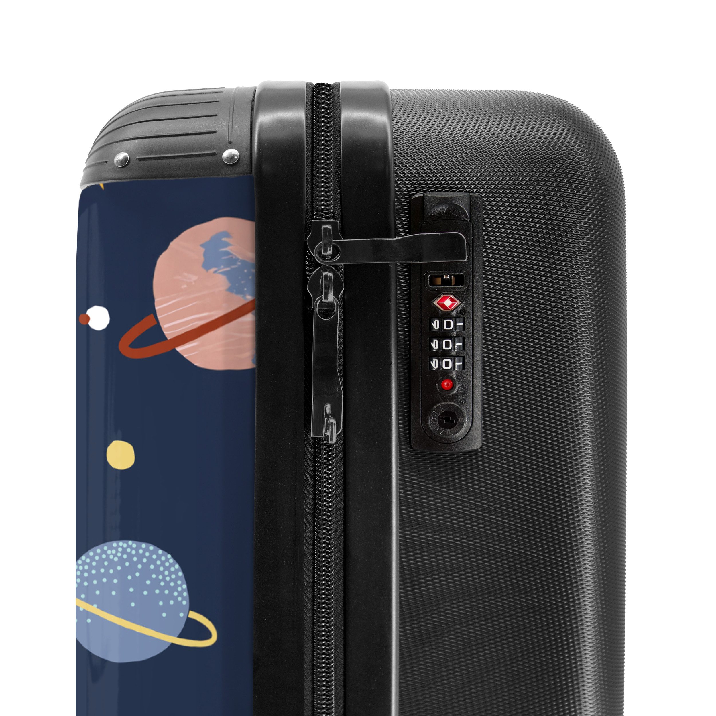 NoBoringSuitcases.com© Kinderkoffer Muster - Weltraum - Planeten - Sterne 55x35x20cm, Kinder Koffer Klein, Trolley Handgepäck, Reisekoffer – Bild 5 von 5