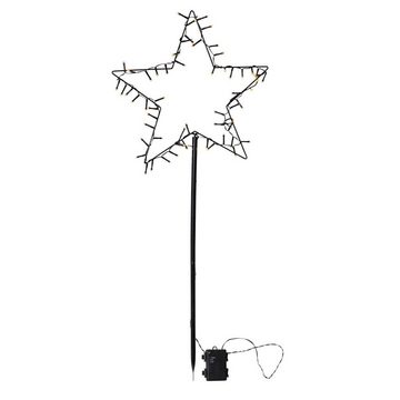 STAR TRADING LED-Stern für außen LED Lichterstern stehend Außen Weihnachtsdeko Terrasse 92cm schwarz, LED Classic, warmweiß (2100K bis 3000K)