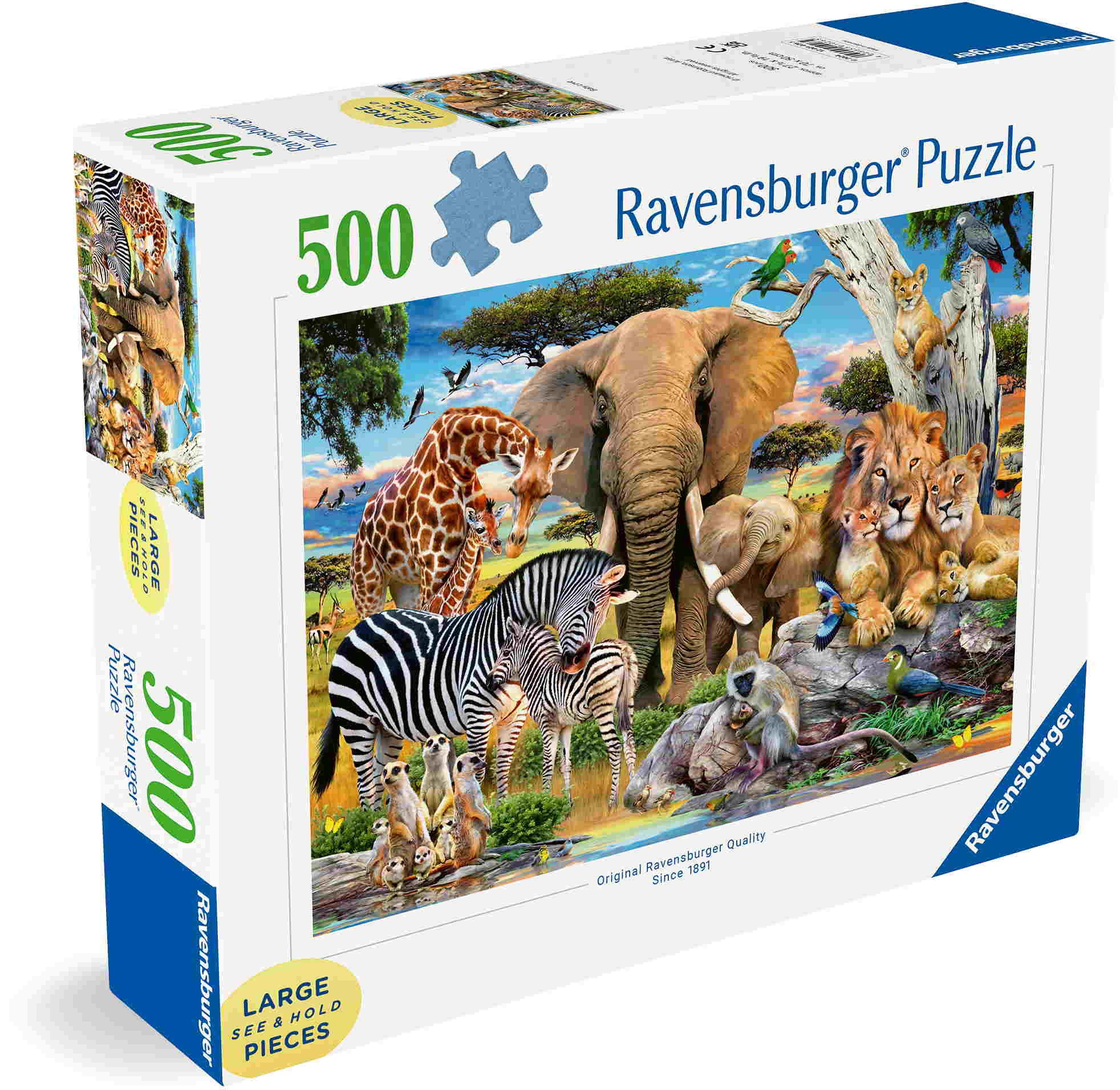 Ravensburger Puzzle 500 Teile Puzzle Large Pieces Große Teile Wilde Tierbabys 12001026, Puzzleteile