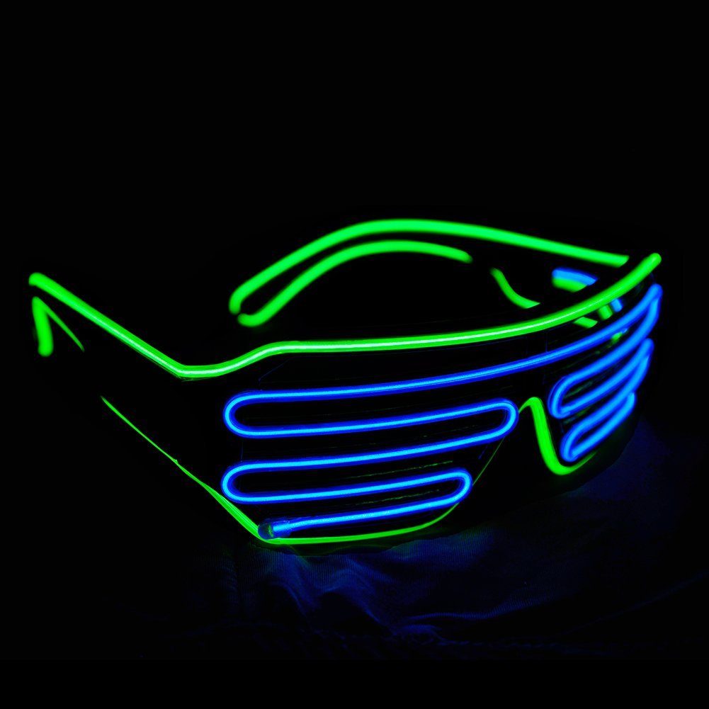 Spiegel Leuchtbrille, Brille LED Neon Smaragdgrüner Party GelldG Sonnenbrille Brille, Rahmen/Eisblauer Brille, Leuchten,
