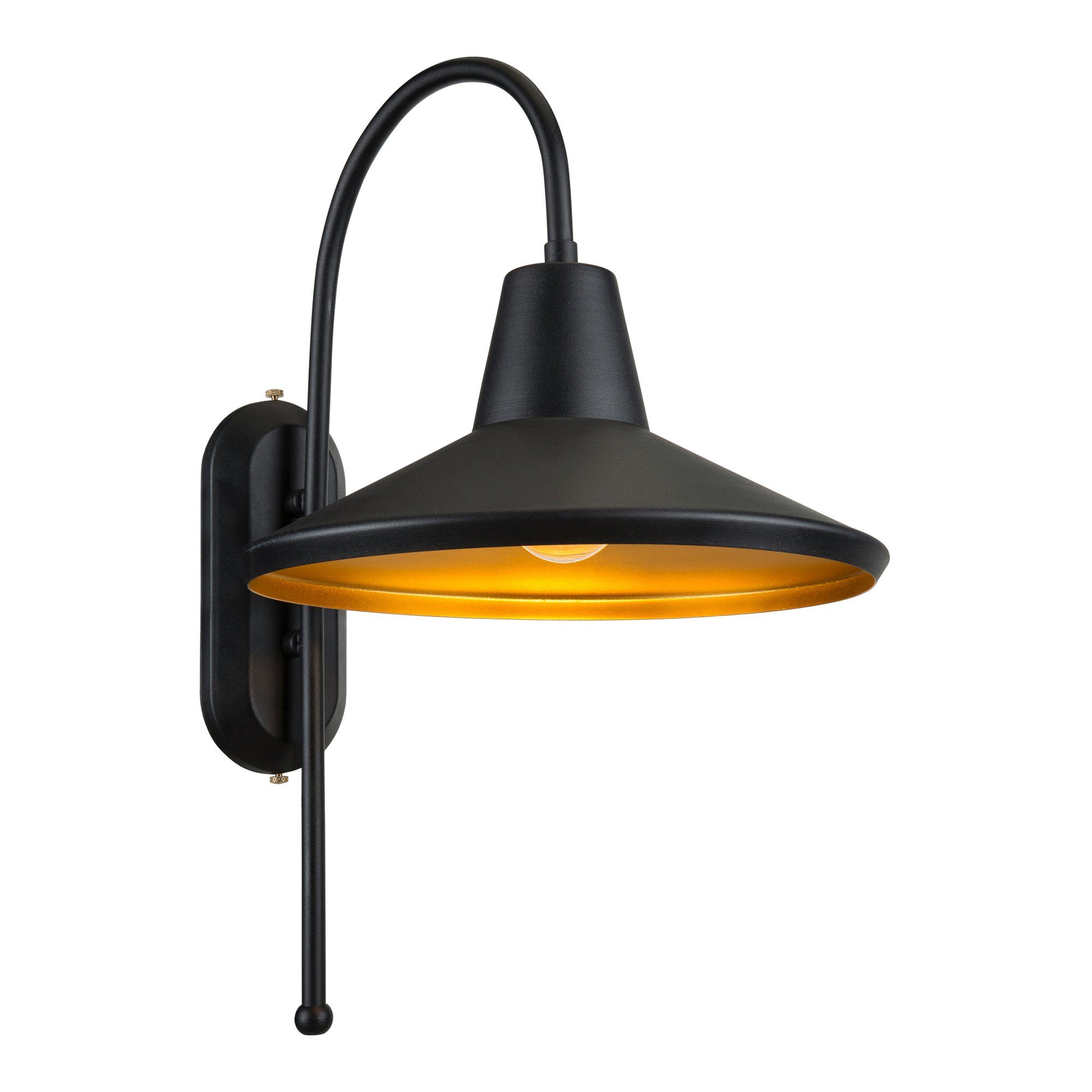 lux.pro Wandleuchte, ohne Leuchtmittel, Schwarz/Messingfarben E27 Wandlampe Metall »Kirkcaldy«