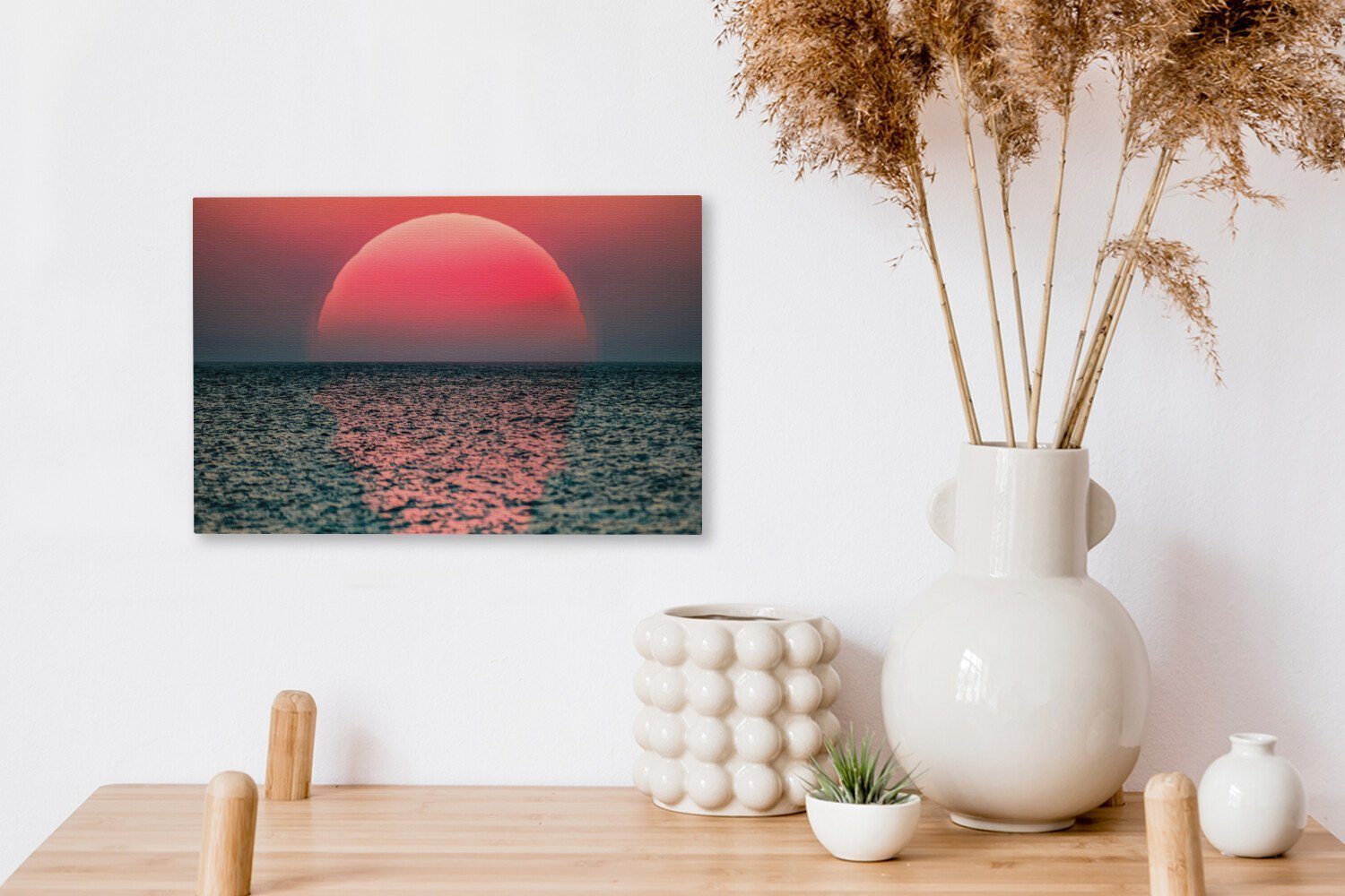 Meer, Wanddeko, Leinwandbilder, Sonnenuntergang Leinwandbild OneMillionCanvasses® 30x20 St), (1 Wandbild cm auf Aufhängefertig, dem