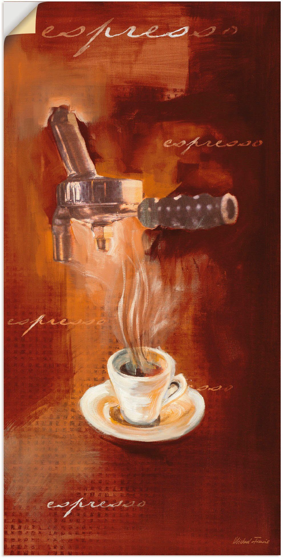 Artland Wandbild Espresso I, Getränke (1 St), als Alubild, Leinwandbild, Wandaufkleber oder Poster in versch. Größen