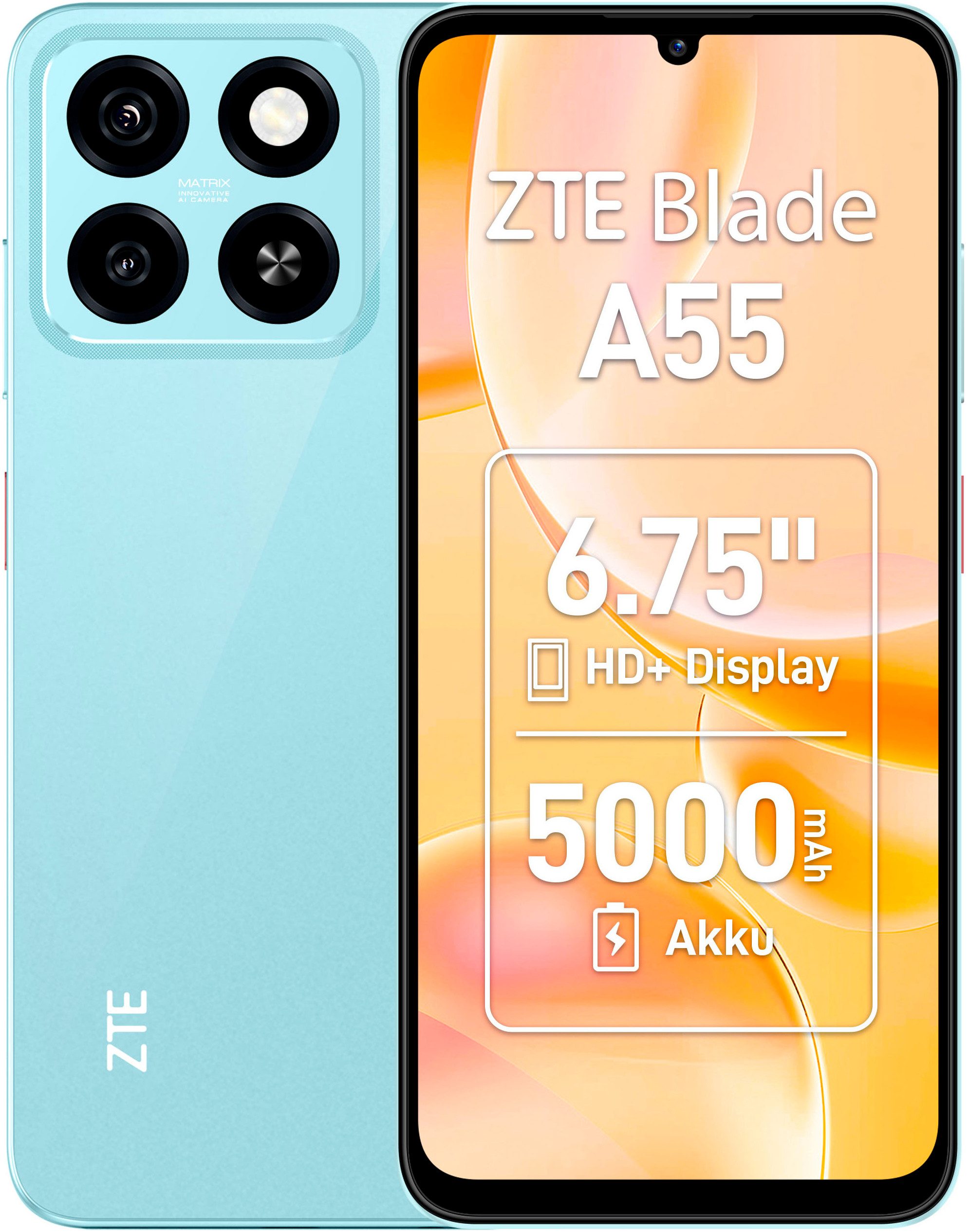 ZTE Blade A55 Smartphone (17,14 cm/6,75 Zoll, 13 MP Kamera)