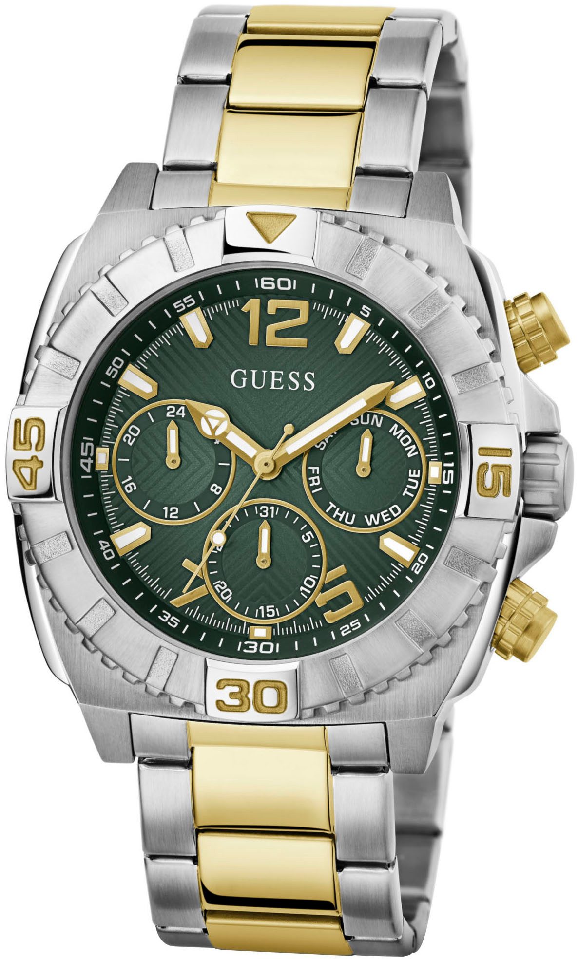 Guess Multifunktionsuhr TRACTION GW0800G1, Quarzuhr, Armbanduhr, Herrenuhr, Datum, 12/24-Std.-Anzeige