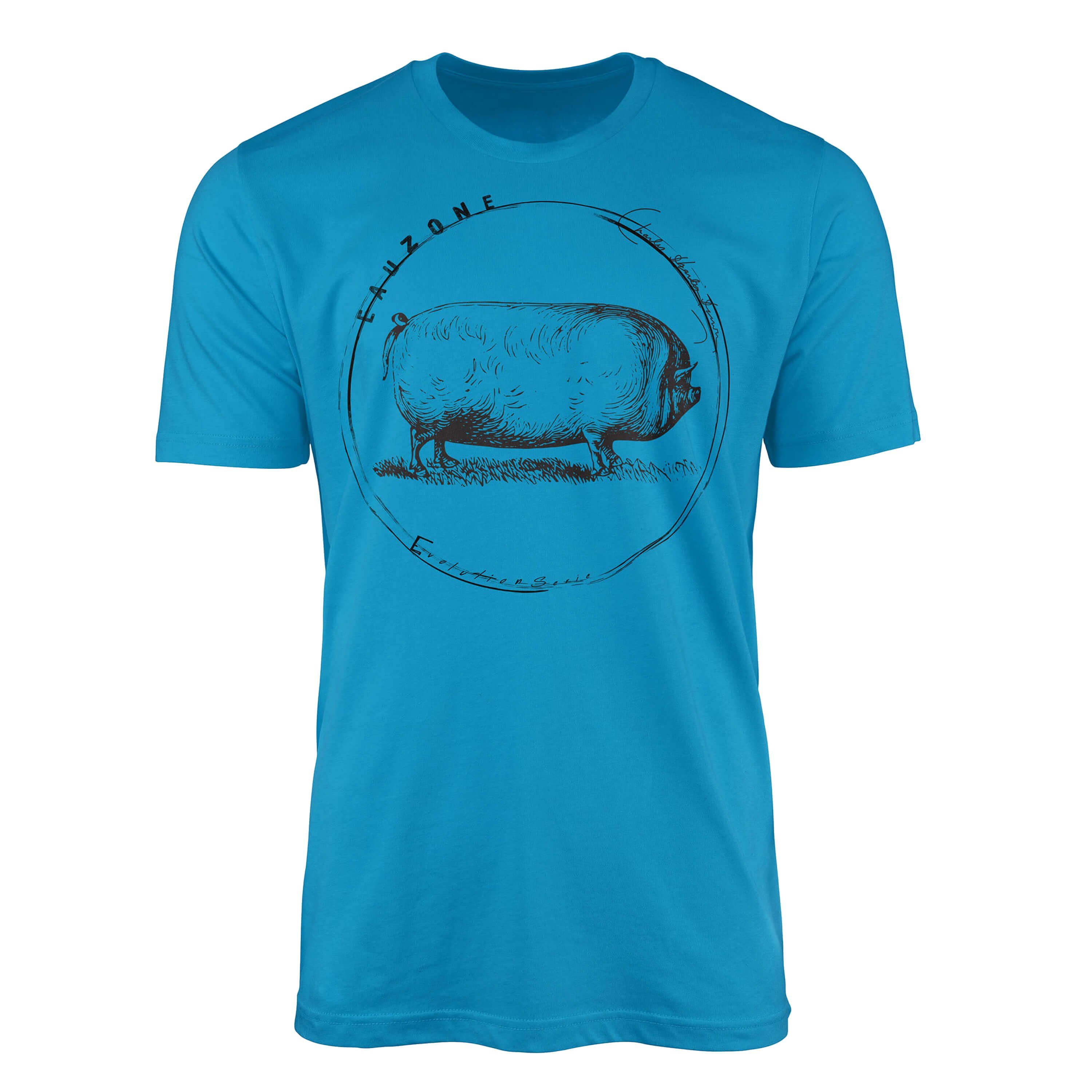 Sinus Art T-Shirt Evolution Herren T-Shirt Schwein Atoll