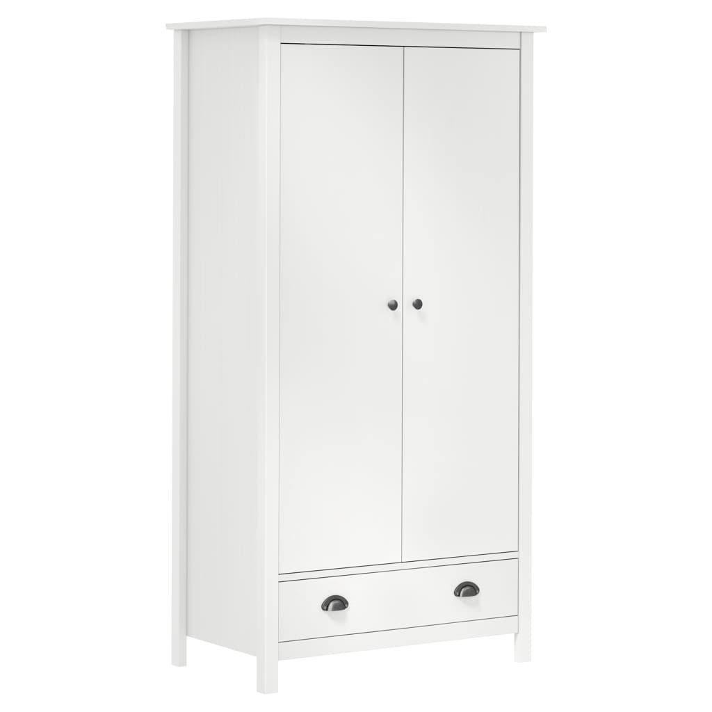 vidaXL Weiß mit (1-St) Türen 89x50x170 Kleiderschrank 2 cm Kleiderschrank Hill Kiefernholz
