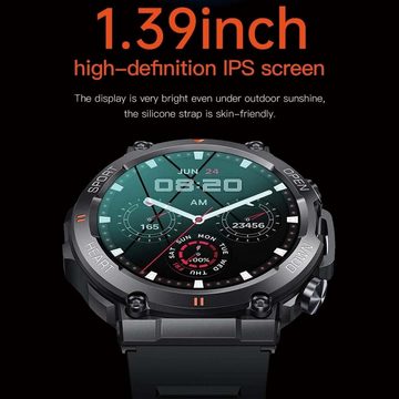 RollsTimi Smartwatch (1,39 Zoll, Android iOS), Fitness Uhr Mit Herzfrequenz, Blutsauerstoff, Schrittzähler Mehrere