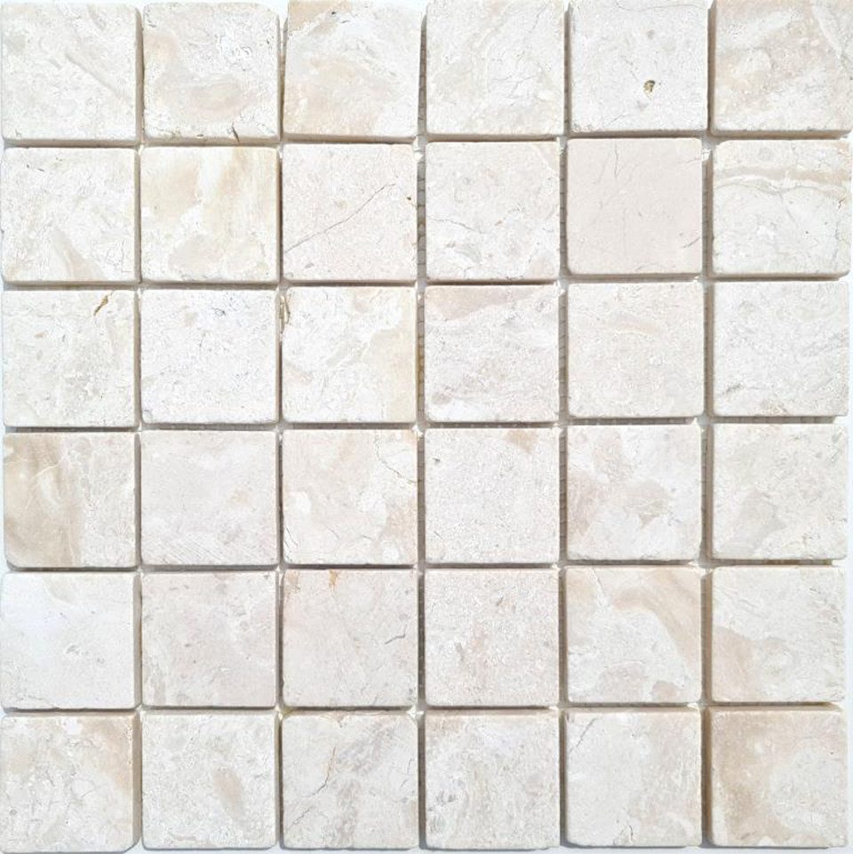 Thumbnail - Mosani Bodenfliese Marmormosaik Mosaikfliesen weiß matt / 10 Mosaikmatten