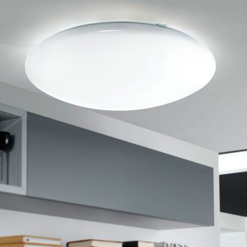EGLO LED Deckenleuchte, LED-Leuchtmittel fest verbaut, Warmweiß, LED 8,2 Watt Decken Leuchte weiß Gästezimmer Lampe rund 1-flg Eglo