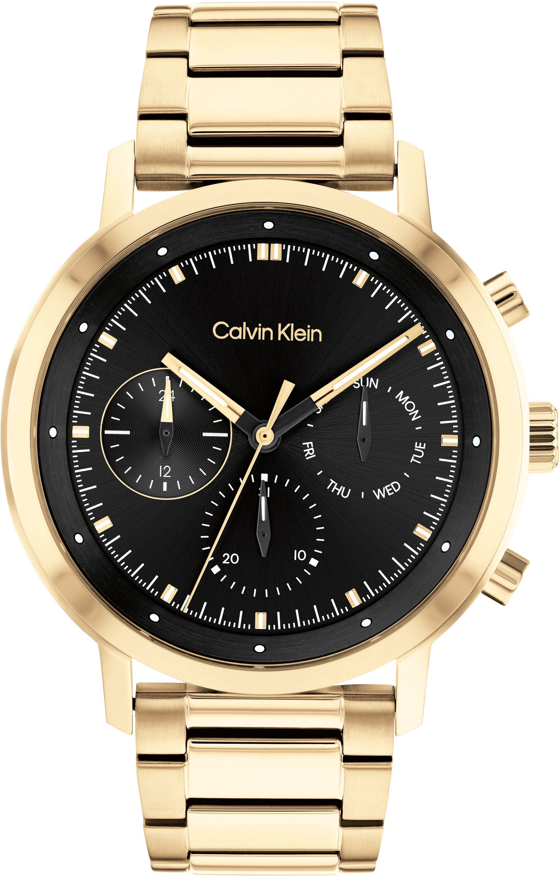 Calvin Klein Multifunktionsuhr Gauge, 25200065, Quarzuhr, Armbanduhr, Herrenuhr, Datum, IP-Beschichtung