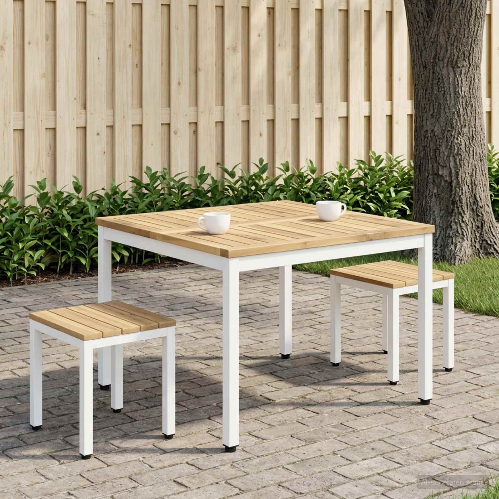 vidaXL Couchtisch Couchtisch Weiß 80 x 80,5 x 45 cm Massivholz (1-St)