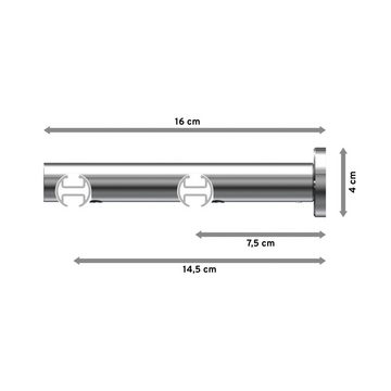 Gardinenstange Platon Mavell, INTERDECO, Ø 20 mm, 2-läufig, Wandmontage, Chrom