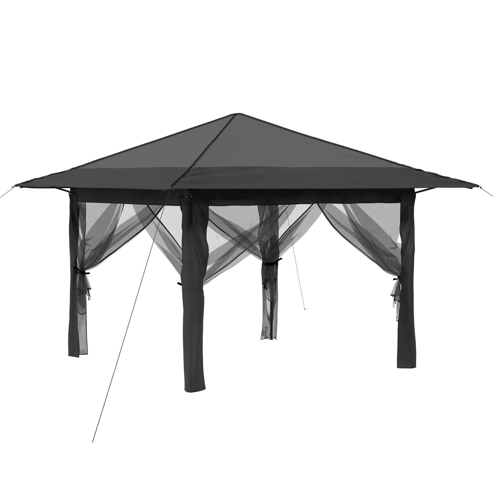 vidaXL Partyzelt Gazebo mit 4 Seitenwänden 3,3 x 3,3 m Hellgrau und Anthrazit
