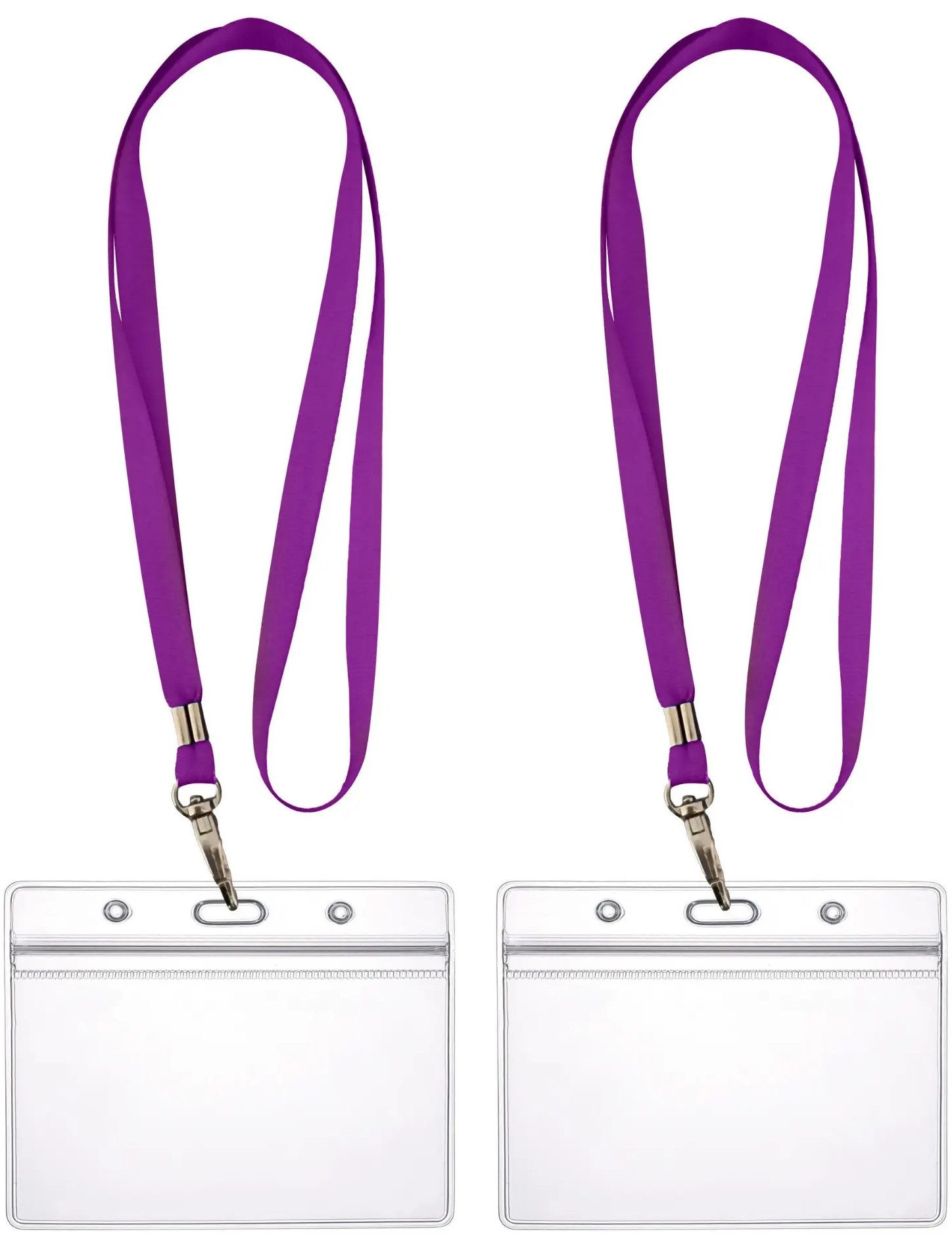 WEBBOMB Schlüsselanhänger 2x Ausweishalter ZIP Kartenhalter komplett mit2x Lanyard Schlüsselband