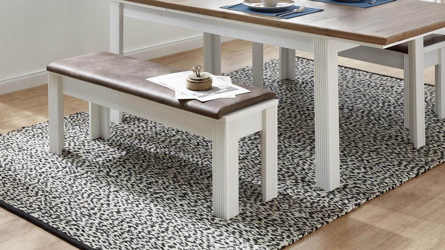 Innostyle Sitzbank Bank Jasmin Esszimmerbank in Pinie hell Artisan Eiche 126x41