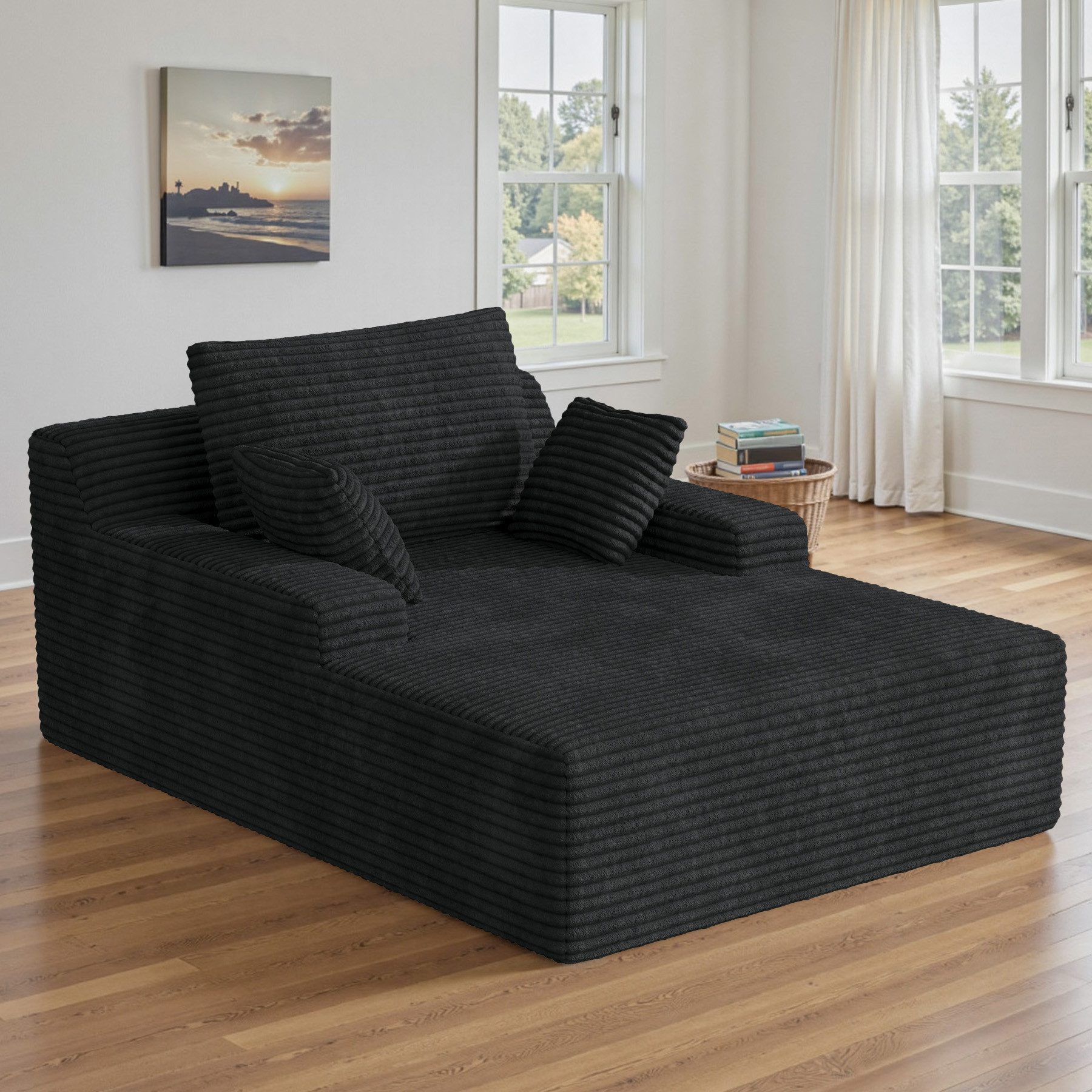 HawthyHome Schlafsofa Cordstoff Relaxsofa mit 2 Kissen, 1 Teile, 172x129x40 cm Bequeme Liegesofa für Wohn- und Schlafzimmer