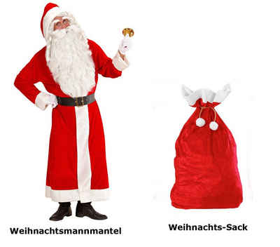 Scherzwelt Trachten-Kostüm Santa Claus Kostüm XL - Weihnachtsmann - Nikolaus SAMT Delux + roter Sack