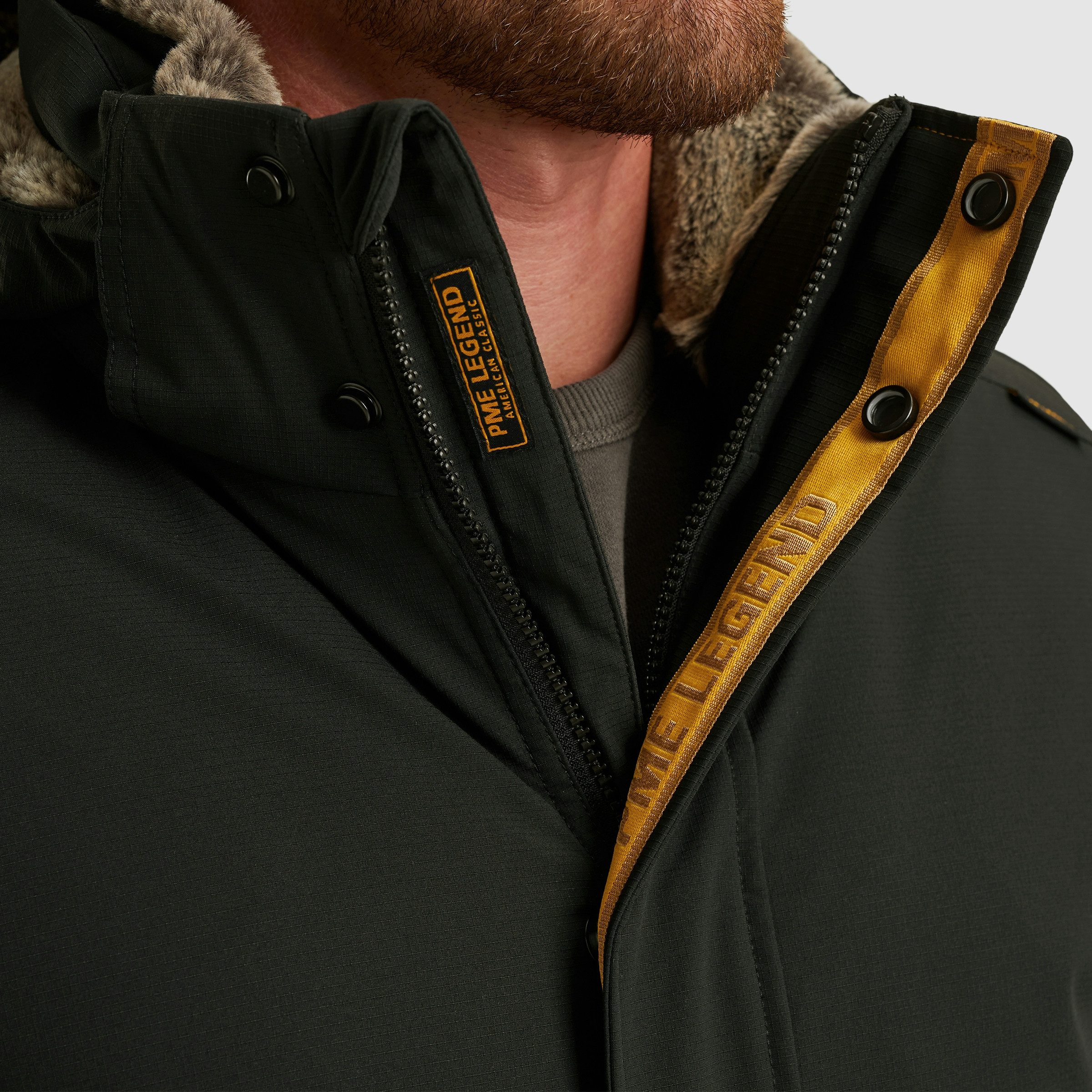 PME LEGEND Winterjacke mit abnehmbarer Kapuze und verdecktem Reißverschluss
