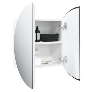 vidaXL Badezimmerspiegelschrank Badezimmerschrank mit Rundem Spiegel & LED Weiß 40x40x17,5 cm (1-St)