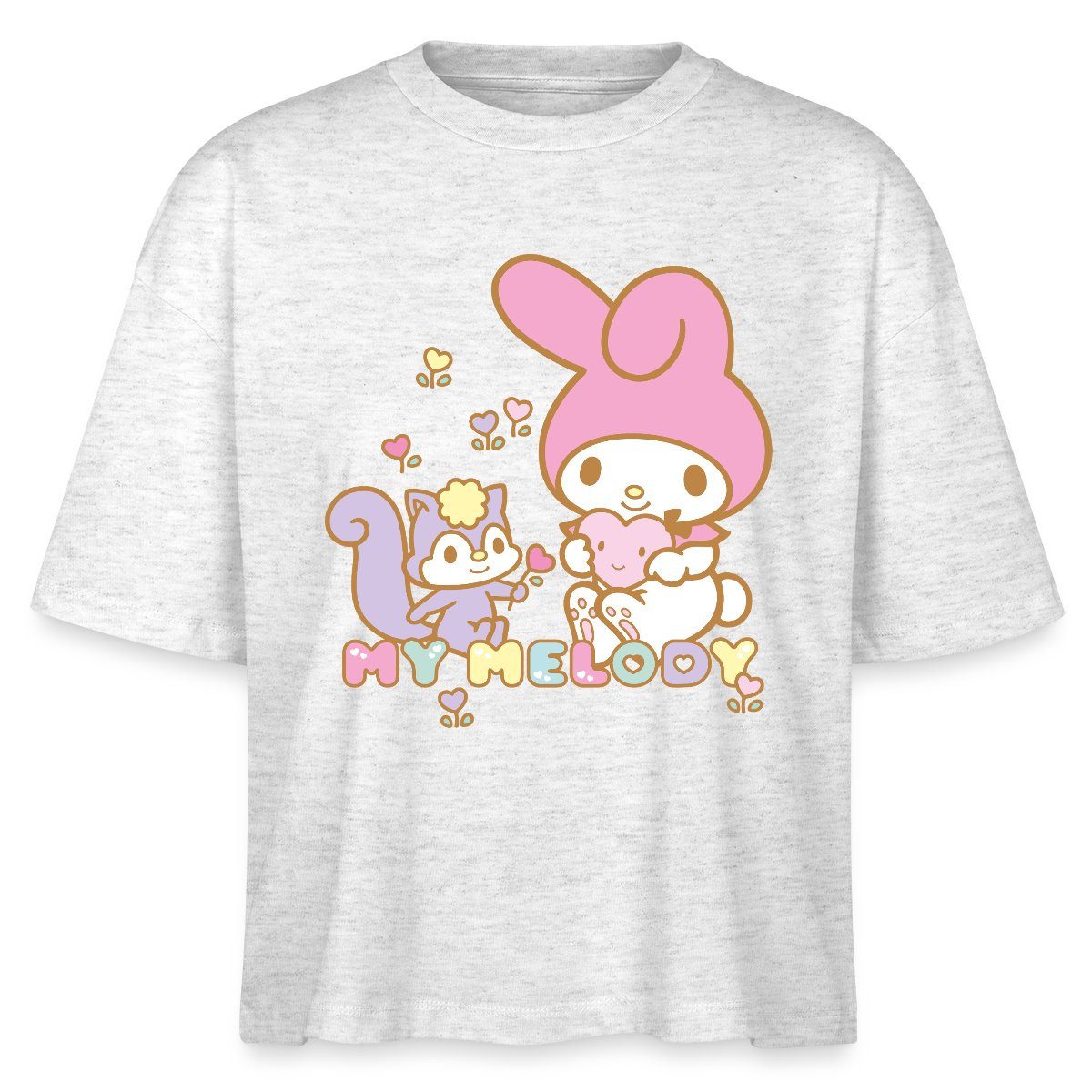 T-Shirt My Melody Pflückt Mit Risu Herzblümchen Boxy Shirt Damen