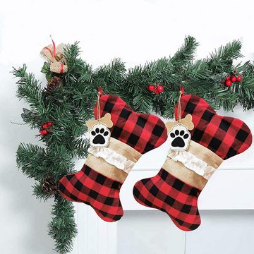 LA CUTE Hunde-Adventskalender Weihnachtliche Hundeknochensocke: Festliche Dekoration und Geschenk (Weihnachtssocken-Set für Ihr Hund)