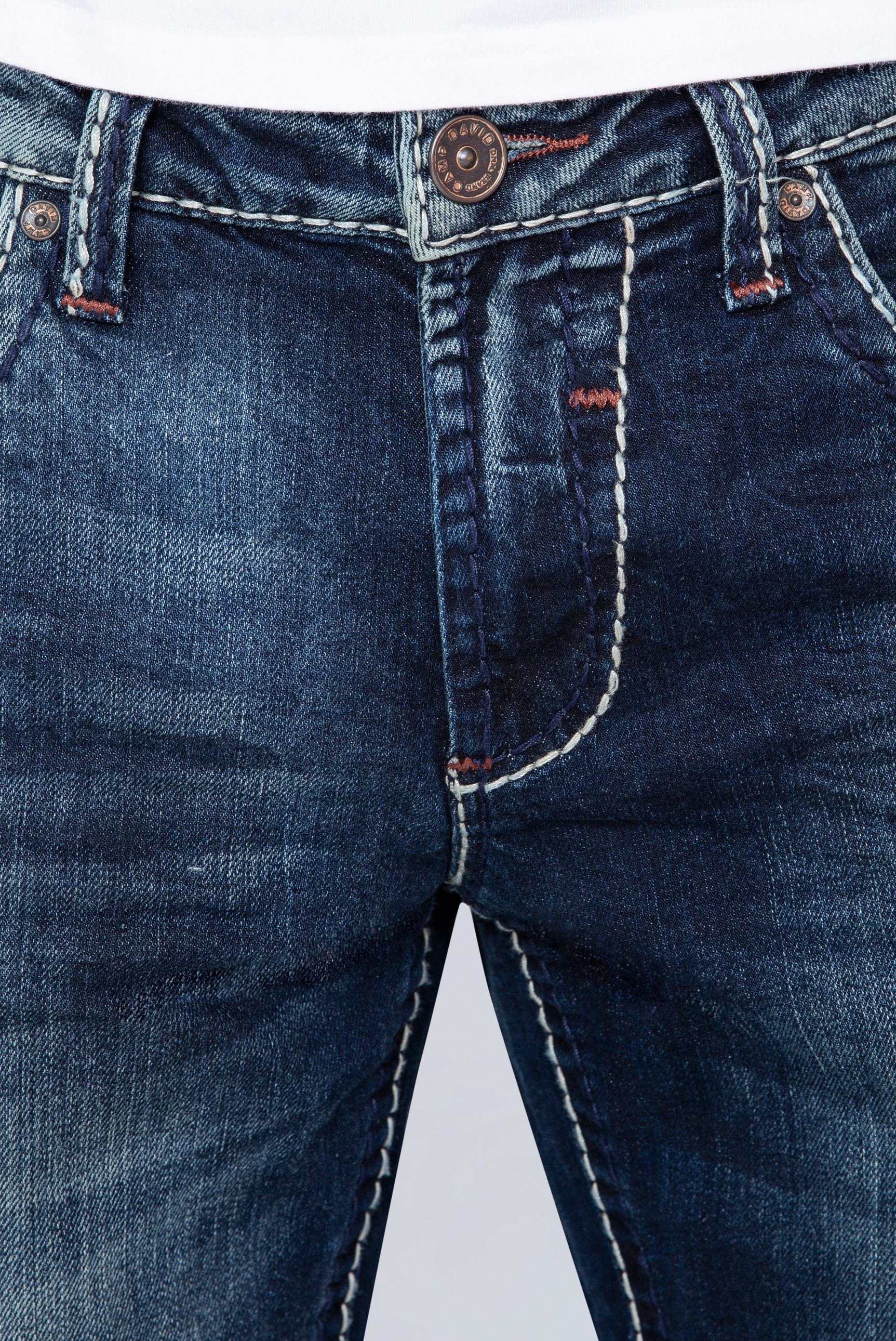Kontrast-Riegel CAMP Regular-fit-Jeans DAVID mit